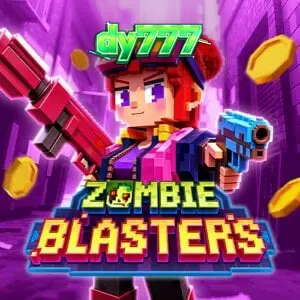 Tampilan visual game slot Zombie Blasters dengan tema arcade retro